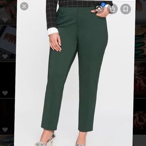 Eloquii Kady Fit Double-Weave Pant Dark Green